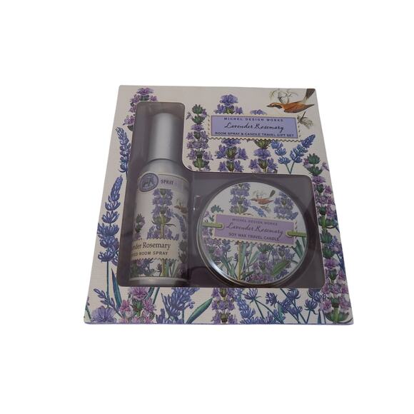 Michel Design Works Lavender Rosemary Room Spray & Travel Candle Gift Set NEW - Picture 1 of 5